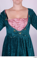  Photos Woman in Historical Dress 77 17th century blue dress historical clothing pink shirt upper body 0001.jpg